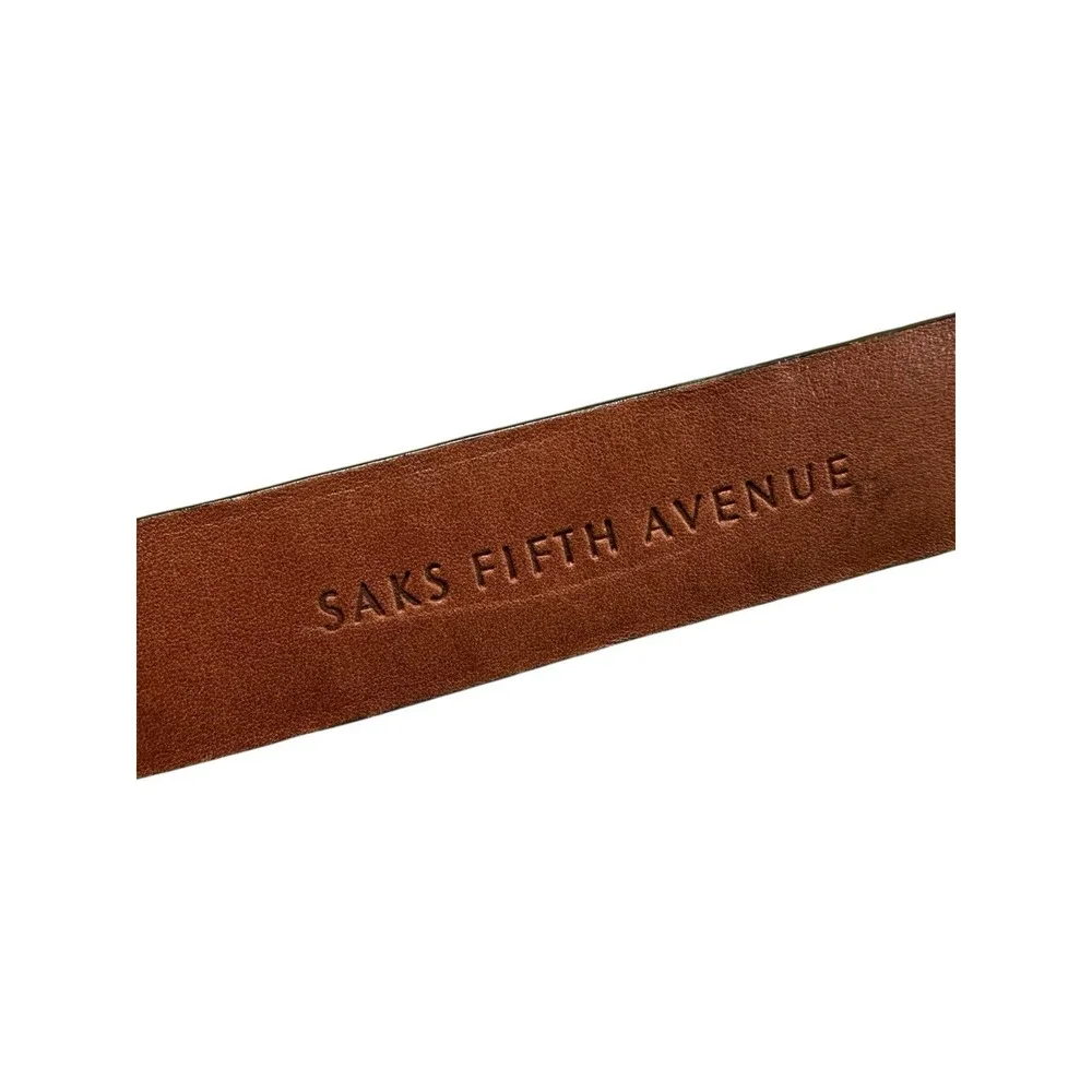 Saks Fifth Avenue Genuine American Alligator Brown Belt Size 40 NWT